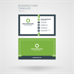 Business Card Print Template. Personal Visiting Card with Company Logo. Clean Flat Design. Vector Illustration