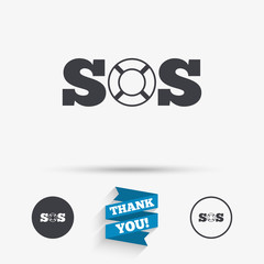 SOS sign icon. Lifebuoy symbol.