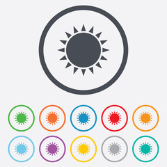 Sun icon. Sunlight summer symbol.