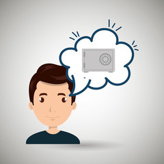 woman client hotel icon vector illustration design