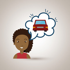 woman client hotel icon vector illustration design