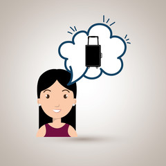 woman client hotel icon vector illustration design