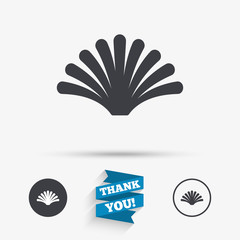 Sea shell sign icon. Conch symbol. Travel icon.