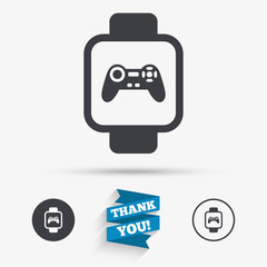 Fototapeta premium Smart watch sign icon. Wrist digital watch.