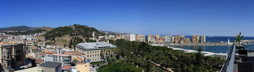 Panorama of Malaga cityscape, Costa del Sol, Spain