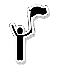 Obraz premium person avatar protest isolated icon vector illustration design