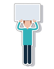 person avatar protest isolated icon vector illustration design