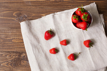 Delicious strawberries in the bowl