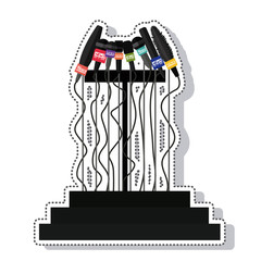podium with microphones isolated icon vector illustration design