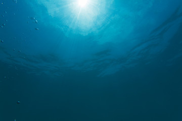 Uderwater Sunlight Background with Rays