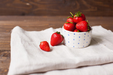 Delicious strawberries in the bowl