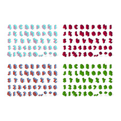 Isometric alphabet font isolated