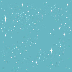 The illustration. Seamless texture of the night sky . The white stars on a blue background.