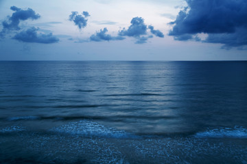 Night on the tropical beach.
