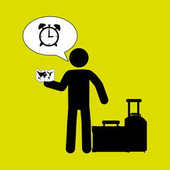 traveler silhouette suitcase design, vector illustration  design