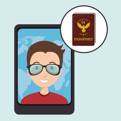 man smartphone travel vector illustration  eps 10 design