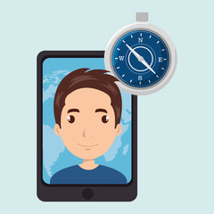 man smartphone travel vector illustration  eps 10 design