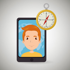 man smartphone travel vector illustration  eps 10 design