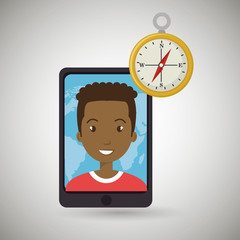 man smartphone travel vector illustration  eps 10 design