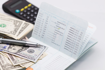 account passbook and Money