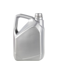 Engine oil canister isolated on white background.