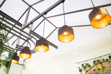 Retro light of black hanging lamp