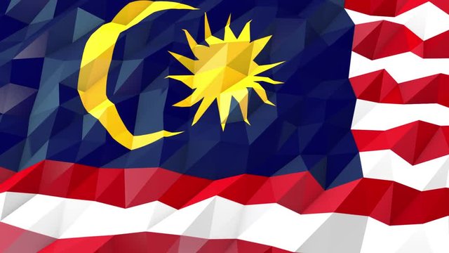 Malaysia 3D Wallpaper Animation, National Symbol, Low Polygonal Glossy Origami Style
