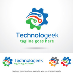 Technology Geek Logo Template Design Vector