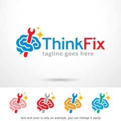 Think Fix Logo Template Design Vector