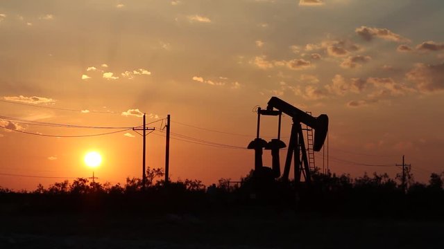 Midland Texas - Oil Derrick at Sunset 01