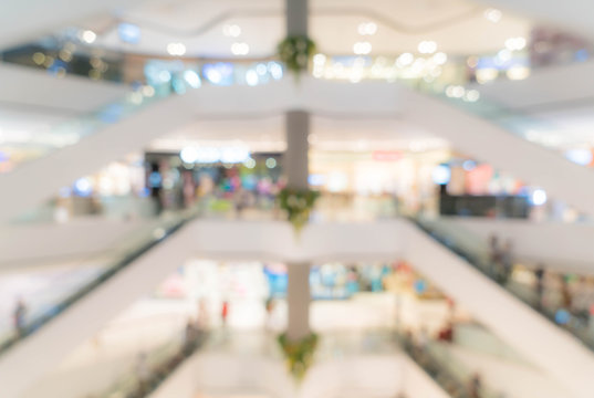 Abstract blur beautiful luxury shopping mall center