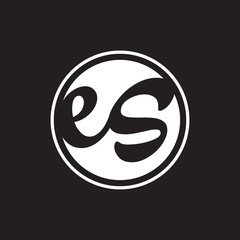 initial letter logo circle with ring white color