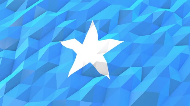 Somalia 3D Wallpaper Animation, National Symbol, Low Polygonal Glossy Origami Style