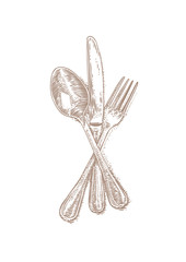 Isolated cutlery on the white