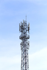 Antenna for Telephone communications in bright sky day time.