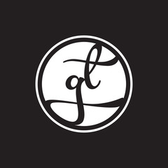 initial letter logo circle with ring white color