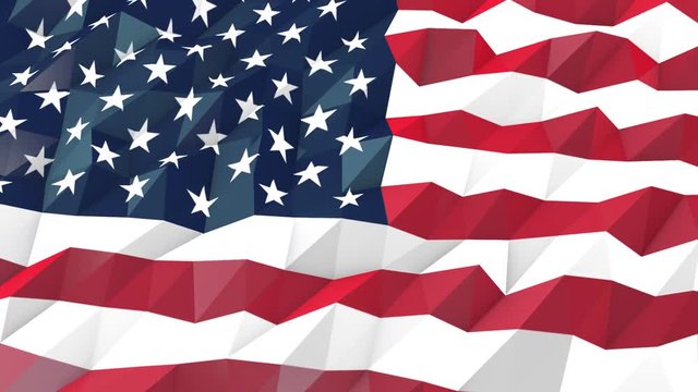 Flag of United States of America 3D Wallpaper Animation, National Symbol, Seamless Looping bi-directional Footage