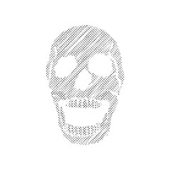 Black and white human skull