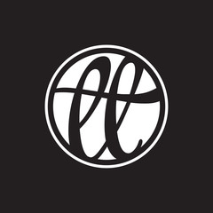 initial letter logo circle with ring white color