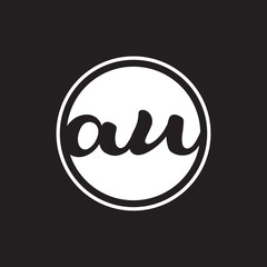initial letter logo circle with ring white color