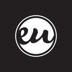 initial letter logo circle with ring white color