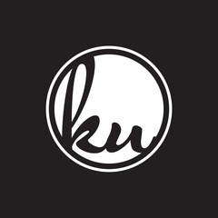 initial letter logo circle with ring white color