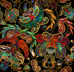 floral shabby exotic oriental pattern motley