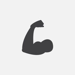 biceps icon vector, solid logo illustration, pictogram isolated on white - obrazy, fototapety, plakaty