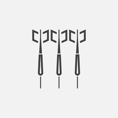 dart line icon, outline vector logo illustration, linear pictogram isolated on white