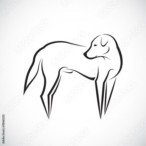 "Vector of a dog on white background" Stock image and royalty-free