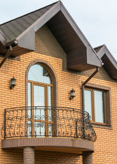 Facade of house with balcony