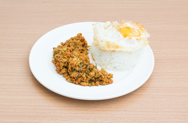 pork fried rice and fried egg