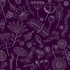 Seamless doodle floral pattern