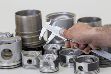 auto piston parts white background isolated